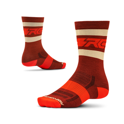 Ride Concepts Fifty/Fifty MTB Sock - Wool 8" - Oxblood